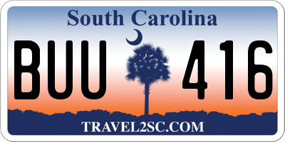 SC license plate BUU416