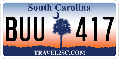 SC license plate BUU417