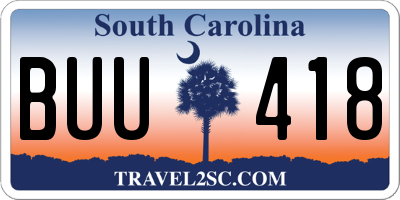 SC license plate BUU418