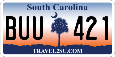 SC license plate BUU421