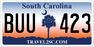 SC license plate BUU423
