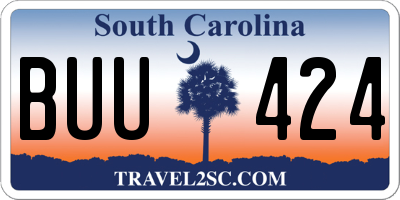 SC license plate BUU424