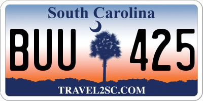 SC license plate BUU425