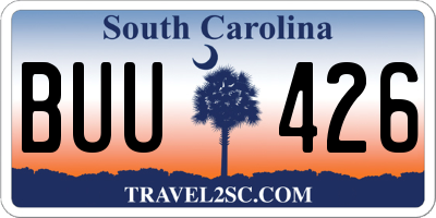 SC license plate BUU426