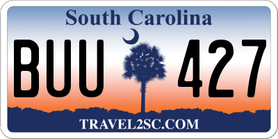SC license plate BUU427