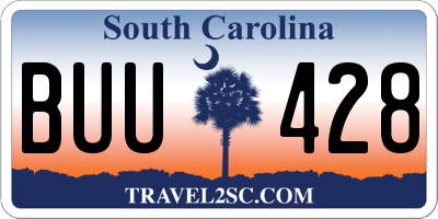 SC license plate BUU428
