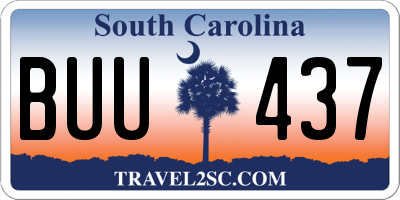 SC license plate BUU437