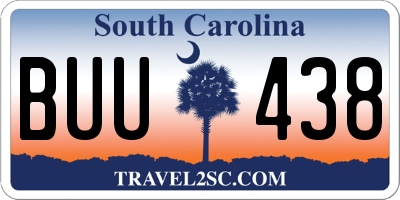 SC license plate BUU438