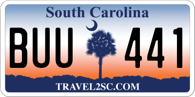 SC license plate BUU441
