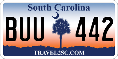 SC license plate BUU442