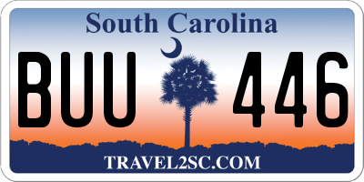 SC license plate BUU446