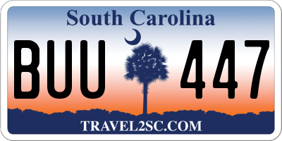 SC license plate BUU447