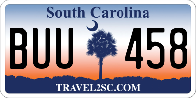 SC license plate BUU458