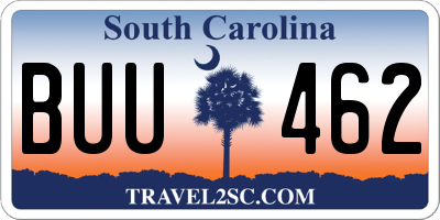 SC license plate BUU462