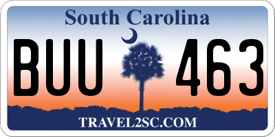 SC license plate BUU463