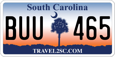 SC license plate BUU465