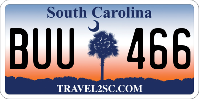 SC license plate BUU466