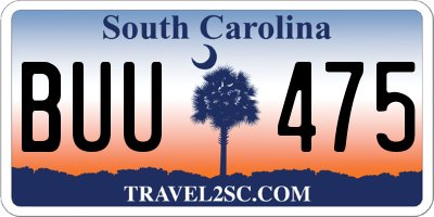 SC license plate BUU475