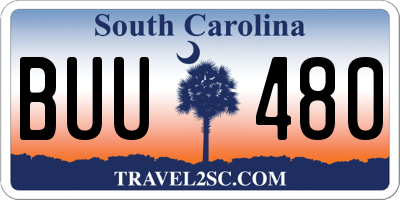 SC license plate BUU480