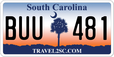 SC license plate BUU481