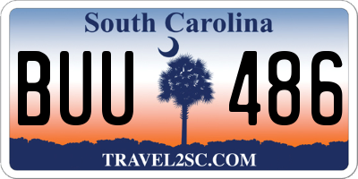 SC license plate BUU486