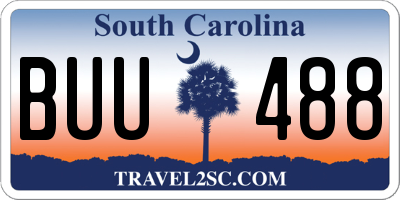 SC license plate BUU488
