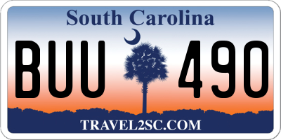 SC license plate BUU490