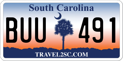 SC license plate BUU491