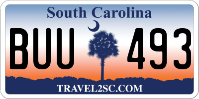 SC license plate BUU493
