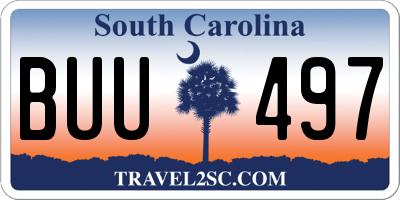 SC license plate BUU497