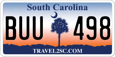 SC license plate BUU498