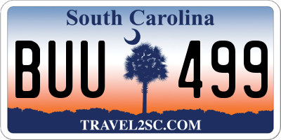 SC license plate BUU499