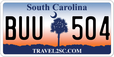 SC license plate BUU504