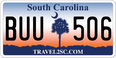 SC license plate BUU506