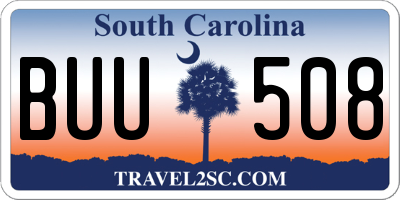 SC license plate BUU508