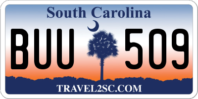 SC license plate BUU509