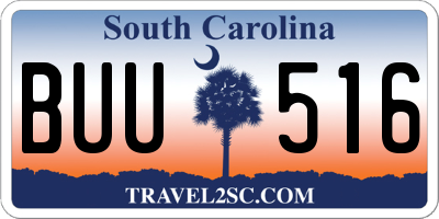 SC license plate BUU516