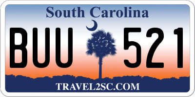 SC license plate BUU521
