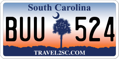 SC license plate BUU524