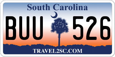 SC license plate BUU526
