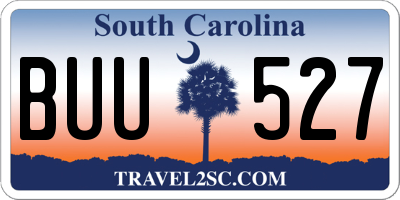 SC license plate BUU527