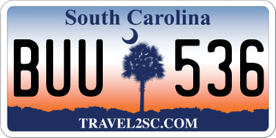 SC license plate BUU536