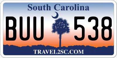 SC license plate BUU538