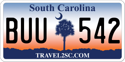 SC license plate BUU542