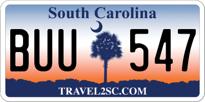 SC license plate BUU547