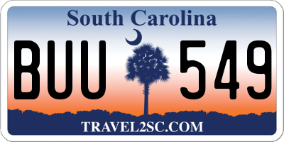 SC license plate BUU549