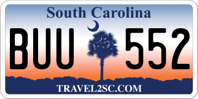 SC license plate BUU552