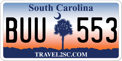 SC license plate BUU553