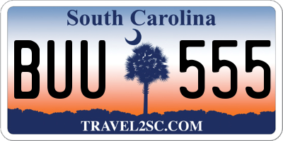 SC license plate BUU555