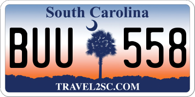 SC license plate BUU558